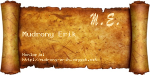 Mudrony Erik névjegykártya